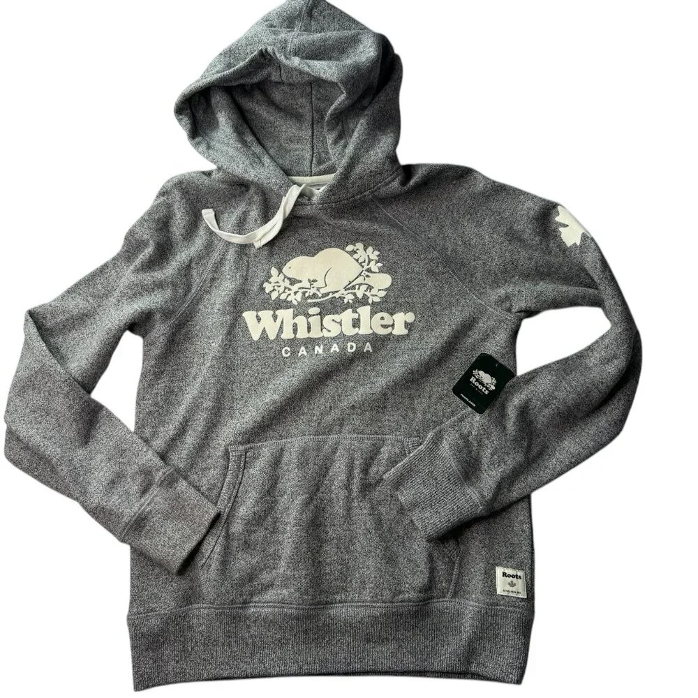 NEW ROOTS Whistler Kanga Hoody Hooded Pullover Sweatshirt Heathered Gray Small - Picture 7 of 10